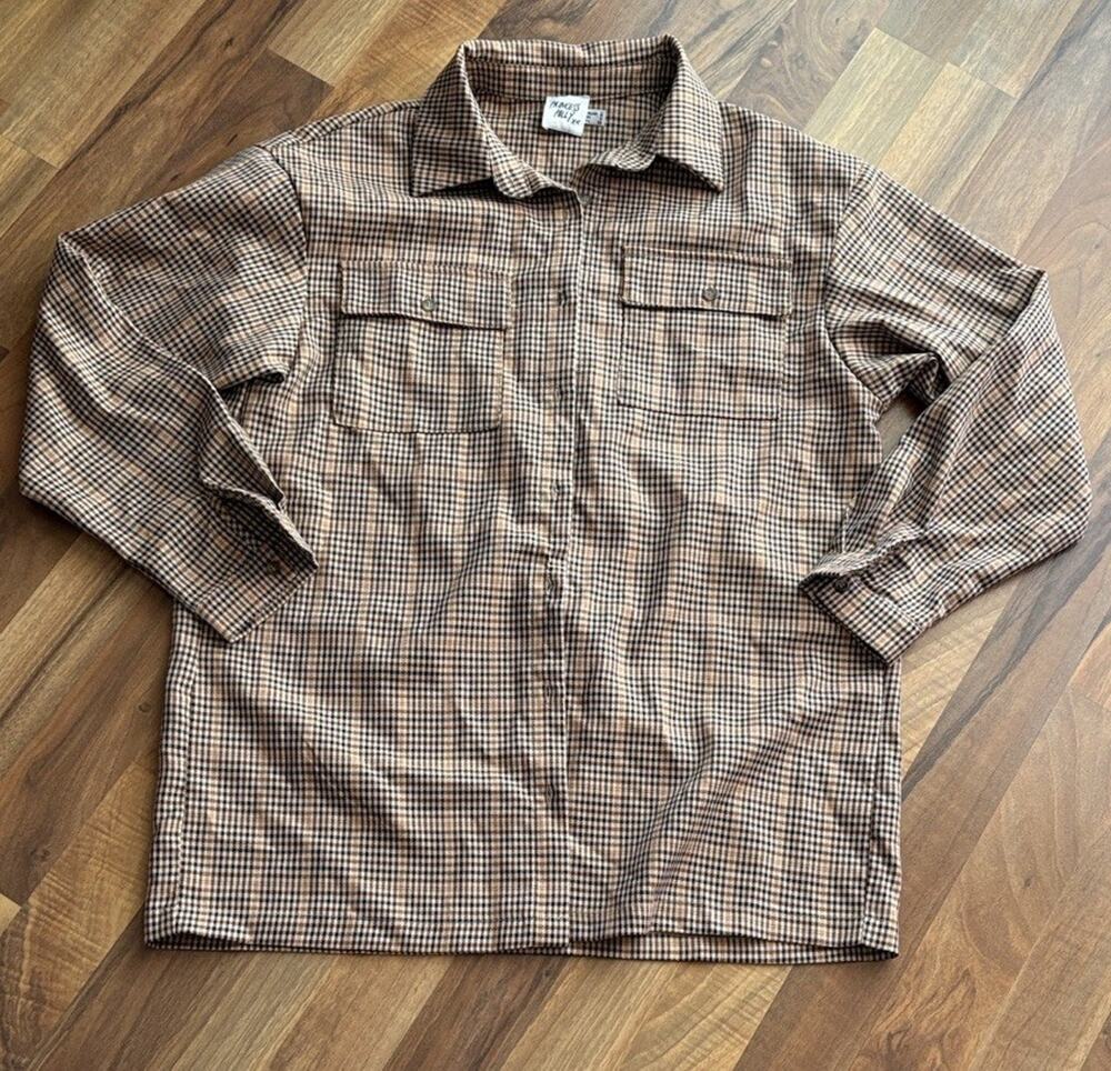 Princess Polly Woman’s Size 2 Brown and Black Checkered Shirt Jacket